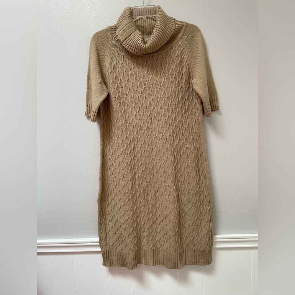 SANDRA DARREN Beige Tan sweater dress sz L